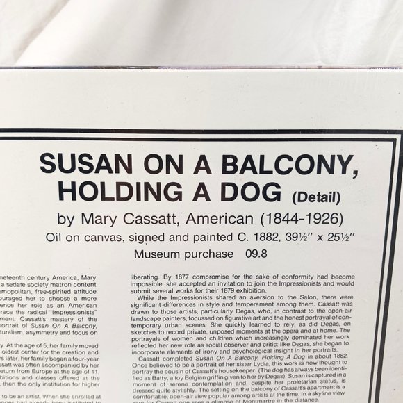 Fine Art Puzzle Mary Cassatt Susan on a Balcony Holding a Dog 500+ pcs NEW NIP - Picture 6 of 9